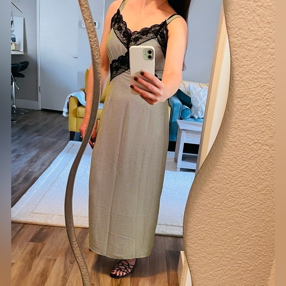 Glamorous Yellow and Black Polka Dot Maxi Dress - Picture 2 of 8